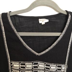 Black & white embroidered top